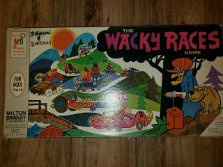 Vintage Wacky Races Board Game 1969 Hanna Barbera Milton Bradley