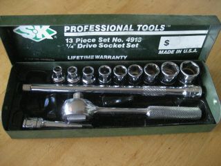 Vintage S - K Sk Tools 1/4 " Drive 12 Pc.  Socket Set 4913 1990 Date