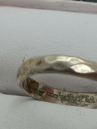 Vintage modernist arts and crafts style sterling silver ring size o 3