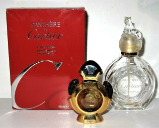 Vintage Panthere De Cartier 50ml Edp Boxed,  7.  5ml Perfume Empty Glass Bottles