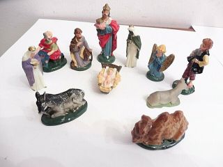 Found Wrapped Vintage Spare Christmas Nativity Scene Figurines & Animals