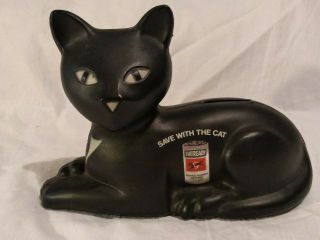 Vintage Eveready Black Cat Bank Plastic Union Carbide 1981