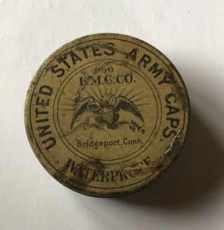Vintage U.  M.  C.  Co.  United States Army Caps Full Collectible Tin