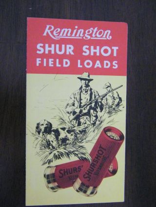Vintage Remington Shur Shot Shotgun Shells Foldout Brochure
