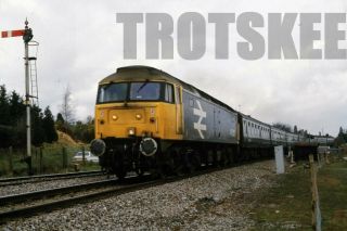 35mm Slide Br British Rail Diesel Loco Class 47 47503 Ford Crossing 1986 Orig