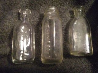 3 Vintage Baby DOLL GLASS Bottles 3 