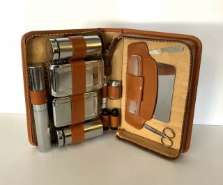 Vintage England Made - Mens Grooming Shaving Kit Travel Set,  Wes Anderson Style