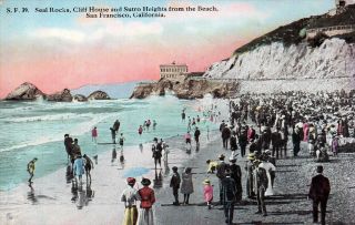 Vintage Postcard Seal Rocks Cliff House And Sutro Heights San Francisco 1910 