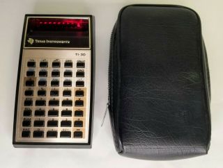 Vintage Texas Instruments Ti - 30 Calculator W/ Case - &