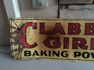 Vintage 1950s CLABBER GIRL Baking Powder Metal Advertising Tin Sign 2