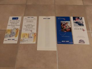 4 Dan Air Airways Uk British Airline Plane Advertising Leaflets & Sick Barf Bag