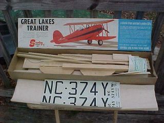 Vintage Sterling Models Great Lakes Trainer Control Line Flying Model Airplane
