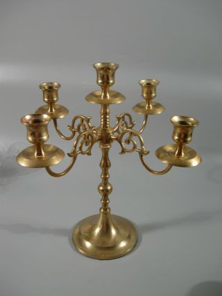 Vintage Brass Candelabra 5 Candle 11 - 3/4 " Tall