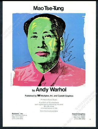 1972 Andy Warhol Mao Zedong Portrait Multiples Vintage Print Ad