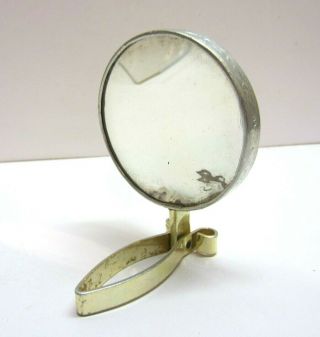 Vintage Old Stand Up Folding Travel Vanity Hand Mirror 3