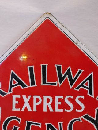 Vintage Railway Express Agency Porcelain Sign Vtg Old 3