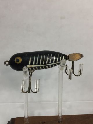 Vintage Heddon Tiny Torpedo Fishing Lure Gold Eyes A3