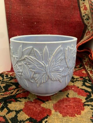 Vintage Hi Def Mccoy Pottery Blue Butterfly Jardinière/planter