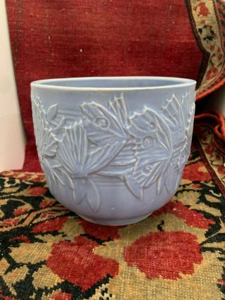 Vintage Hi Def MCCOY Pottery Blue Butterfly Jardinière/Planter 2