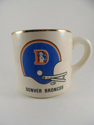 Vintage Nfl Denver Broncos Coffee Mug Cup Retro Helmet Logo