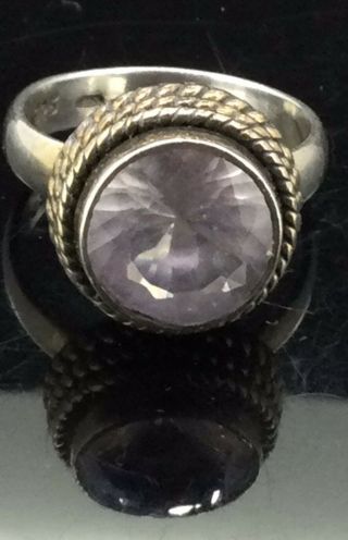 Vintage Amethyst Silver Ring 925 Sterling Hallmarked Arts And Crafts Style 2