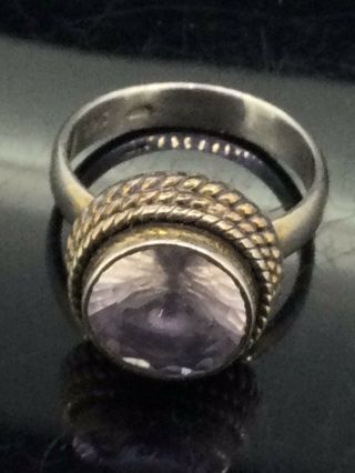 Vintage Amethyst Silver Ring 925 Sterling Hallmarked Arts And Crafts Style 3