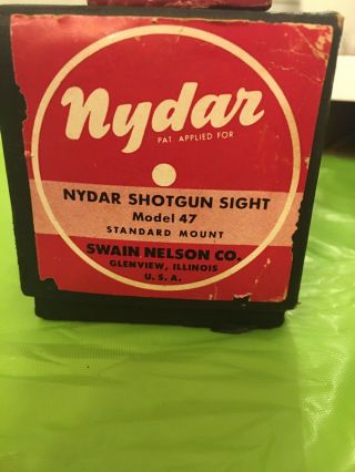 Vintage Nydar Shotgun Sight Model 47 And Gun Cleaner Kit.