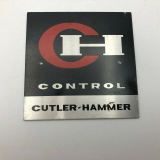 Vintage Cutler Hammer Metal 3 - 1/2 " Sign Tag Plate Advertising X1