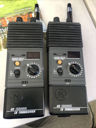 2 Vintage Large Ge 3 - 5979 Handheld 40 Channel Cb Transceiver Radios