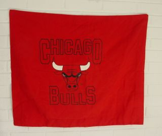 Vintage Chicago Bulls Pillow Sham Red Sports Coverage By Kentex Made In Usa