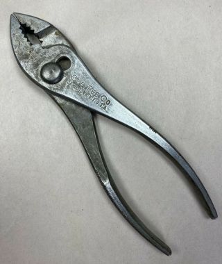 Vintage Cee Tee Co.  6 - 1/2 " Slip Joint Pliers Tool Jamestown,  Ny Usa