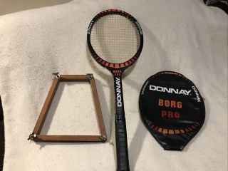 Vintage Donnay Borg Pro Tennis Racquet Minty With Cover And Press