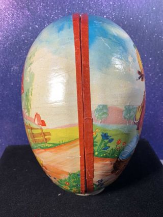Vintage German Paper Mache Easter Egg Candy Container Ducks 7 1/2 