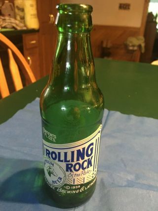 Vintage Rolling Rock Premium Beer Bottle 7 Fl.  Oz.  Latrobe Pa Bottle Empty