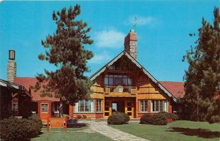 Gaylord Mi 1962 View Of The Main Lodge @ Hidden Valley Vintage Michigan Gem,  601