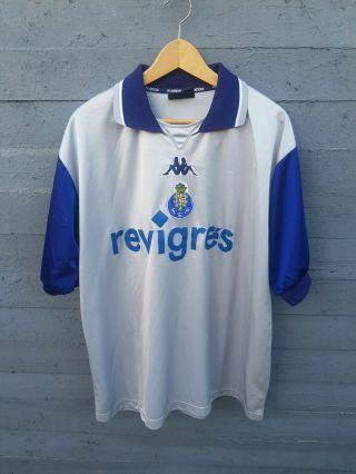 Fc Porto Football Sliver Away Shirt Football Kappa Vtg 1999/00 L/xl Portugal