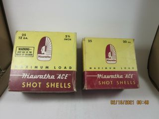 Vintage Empty Hiawatha Ace 12ga 20ga Shotgun Shell Box