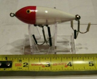 Heddon Baby Zara Spook Fishing Lure Red White Clear Body Gold Eyes