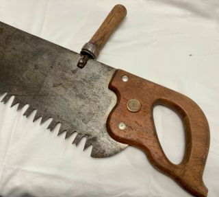 Vintage Warranted Superior Cross Cut Saw One Or Two Man 41 1/4 "