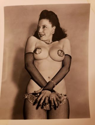 Vntg 5x6 Silver Gelatin Photo Sexy Pinup Evelyn West Risque Erotica Bettie Page