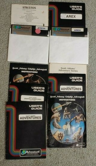 Scott Adams Arex And Stratos And Misc Books Atari 400/800/1200xl Vintage 8 Bit