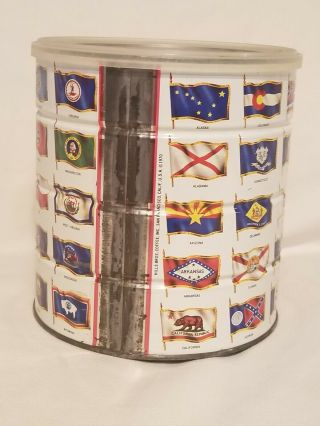 Vintage Hills Brothers Flags of the 50 Fifty States Coffee Tin / Can - 1970 3