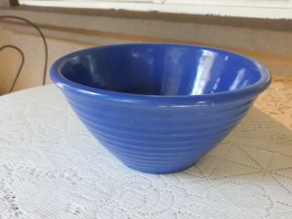 Vintage Bauer Pottery Cobalt Blue Ringware Mixing Bowl 12