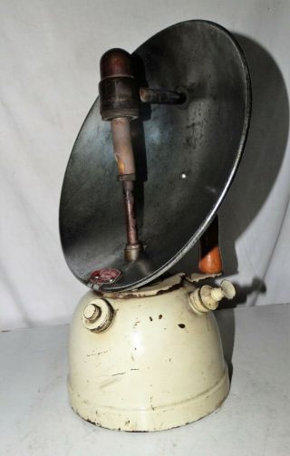 VINTAGE BIALADDIN BOWL FIRE - HEATER,  CREAM ENAMELED BRASS,  COLLECTIBLE. 2