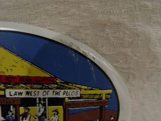 Vintage West Of The Pecos Texas Cowboys Souvenir License Plate Topper 2