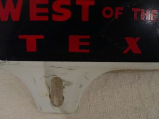 Vintage West Of The Pecos Texas Cowboys Souvenir License Plate Topper 3