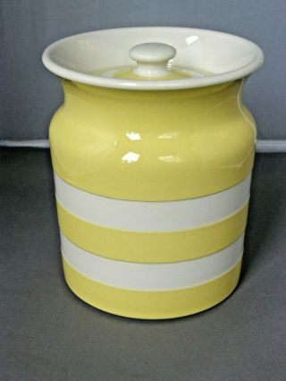 Storage Jar Yellow Cornishware - T.  G.  Green Shield Mark - Pre - 1968 - Vintage Canister