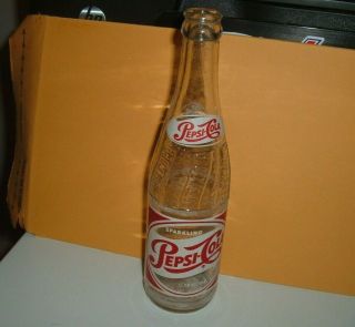 Late 1950s Vintage Pepsi Cola Bottle - Red And White Painted Style