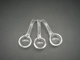 Vintage Glass Crystal Bowl Ladles 4 5/8 " (set Of 3)