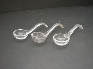Vintage Glass Crystal Bowl Ladles 4 5/8 